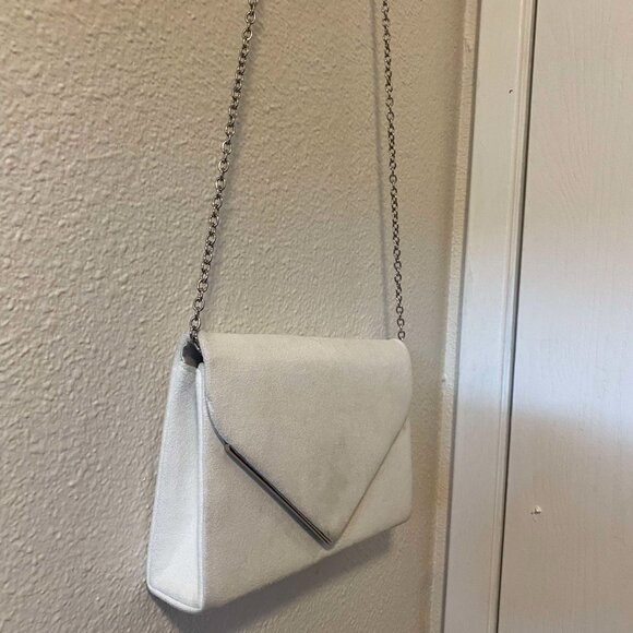 White Faux Suede Clutch - Picture 3 of 5